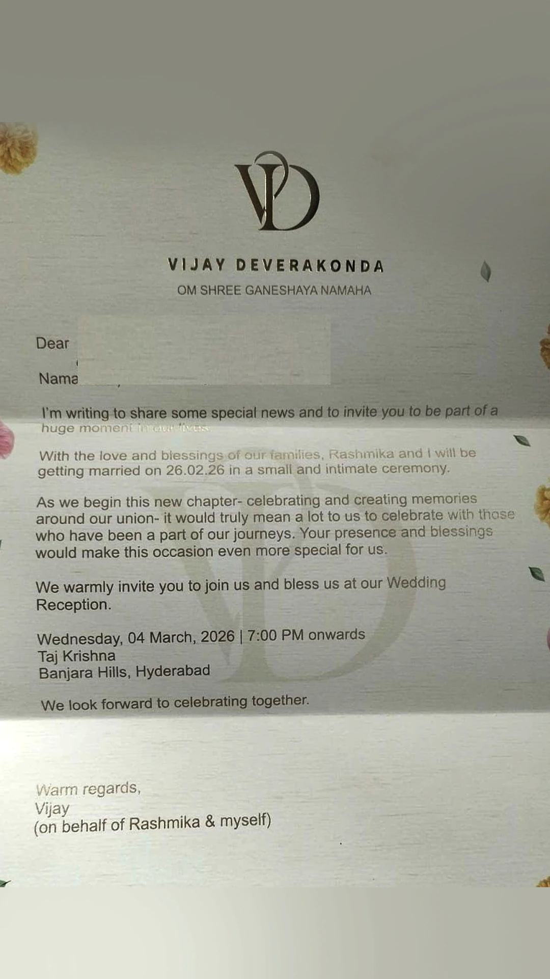 આ દિવસે લેશે સાત ફેરા ; રશ્મિકા મંદાના અને વિજય દેવરકોંડાના લગ્નનું કાર્ડ થયું લીક! 1 download