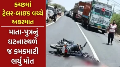 કચ્છમાં ટ્રેલર-બાઇક વચ્ચે અકસ્માત: માતા-પુત્રનું ઘટનાસ્થળે જ કમકમાટી ભર્યું મોત