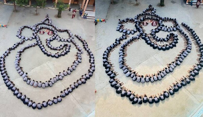 Gujarat News: વિદ્યાર્થીઓએ માનવ સાંકળથી બનાવ્યા ગણેશજી! વીડિયોએ ઈન્ટરનેટ પર ધૂમ મચાવી! 1 thenewsdk.in