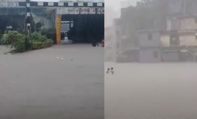 Surat : સુરતમાં વિદાય ટાણે ચોમાસાની સટાસટી, લિંબાયતમાં એક કલાકમાં 4.5 ઈંચ વરસાદ ખાબકતા ઘરોમાં પાણી ઘૂસ્યા 1 thenewsdk.in