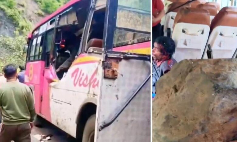 Shimla landslide on bus : રામપુરમાં બસ પર ખડકો પડ્યો, બે મહિલાઓના મોત અને 15 મુસાફરો ઘાયલ 1 thenewsdk.in