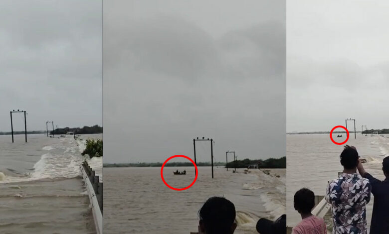 Bhavnagar : મહુવામાં રસ્તો બંધ થતાં પ્રસૂતા મહિલાને બોટ મારફતે હોસ્પિટલ ખસેડાઈ 1 thenewsdk.in